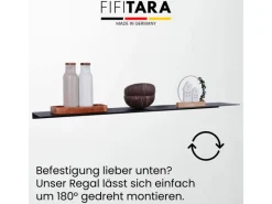 FIFITARA Wandregal 100 Cm Aus Stahl Schwarz Pulverbeschichtet Wandboard Bücherregal Metallregal