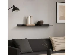 FIFITARA Wandregal 100 Cm Aus Stahl Schwarz Pulverbeschichtet Wandboard Bücherregal Metallregal