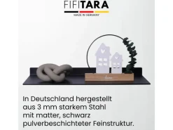 FIFITARA Wandregal 40cm 2er Set Aus Stahl Schwarz Pulverbeschichtet Schweberegal Wandboard Bücherregal Metallregal Mit Dübeln Und Schrauben