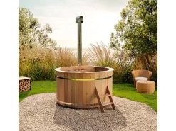 Clearance FinnTherm Holz-Badefass Bergen Ø 160 cm x 101 cm mit Ofen