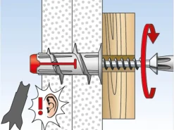 Fischer Gipskartondübel Duoblade S K mit Spanplattenschraube je 6 Stück