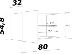 Outlet Flex-Well Classic Küchen-Oberschrank Florida 80 cm x 55 cm Sonoma Eiche