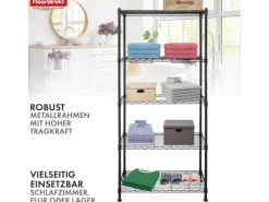 Floordirekt Gitterregal Taranaki Metallregal Entnehmbare Ablagen 75 x 40 x 170 cm