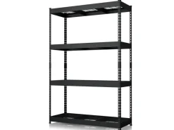 Hot Floordirekt Schwerlastregal Yukon Rivet 4 Böden 180 x 120 x 45 cm Schwarz