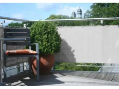 Floracord Balkonverkleidung Silbergrau 75 cm x 300 cm