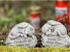 FlowerPower Flower Power Grabdekoration Memoria Hund und Katze auf Stein 2-fach Sortiert