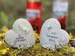 Online FlowerPower Flower Power Grabdekoration Memoria Herz mit Rosen 2-fach Sortiert