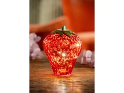 FlowerPower Deko Erdbeere mit LED Ø 15 cm x 18,5 cm Rot