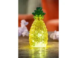 FlowerPower Deko-Ananas mit LED Ø 11,5 cm x 23 cm Gelb