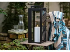 FlowerPower LED-Laterne Lucido Outdoor 48,5 cm x 18 cm x 18 cm Schwarz