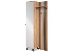 Outlet Furn.Design Garderobe Eiche Artisan und Grau 80 cm 3D Lamelle Industrial Madem