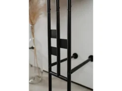 Furn.Design Garderoben-Set 3-teilig Schwarz Metall 130 cm mit Spiegel Kilby