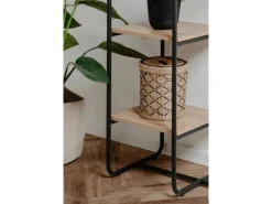Online Furn.Design Kompaktgarderobe Schwarz Metall 100 cm mit Spiegel Wick