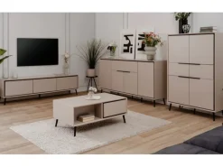 Sale Furn.Design Vitrine in Sand und Schwarz 60 x 200 cm Brebbia