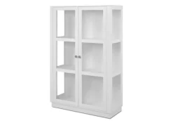 Best Furn.Design Vitrine Weiß 100 x 150 cm 2-türig 6 Vitrinenfächer Modern Blanverd