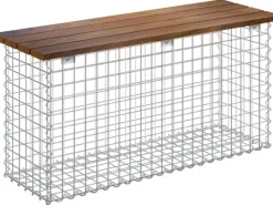 Gabiona Gabionenbank 105 cm x 50 cm x 30 cm Maschenweite 5 cm x 5 cm Cumaru