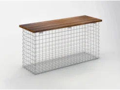 Gabiona Gabionenbank 105 cm x 50 cm x 30 cm Maschenweite 5 cm x 5 cm Cumaru