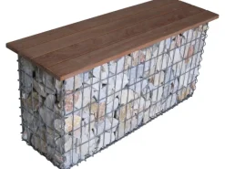 Gabiona Gabionenbank 105 cm x 50 cm x 30 cm Maschenweite 5 cm x 5 cm Cumaru