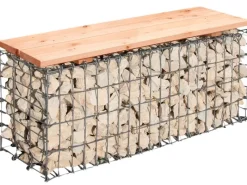 Bellissa Gabionen-Gartenbank 100 cm x 46 cm x 30 cm
