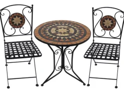 Discount Garden Pleasure Bistro-Set Pular 3-teilg Schwarz-Braun
