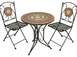 Discount Garden Pleasure Bistro-Set Pular 3-teilg Schwarz-Braun