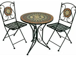 Discount Garden Pleasure Bistro-Set Pular 3-teilg Schwarz-Braun