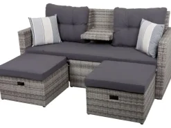 Garden Pleasure Lounge-Sofa Valletta 180 cm x 86 cm x 133 cm Grau