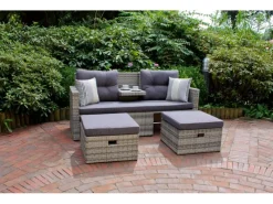 Garden Pleasure Lounge-Sofa Valletta 180 cm x 86 cm x 133 cm Grau