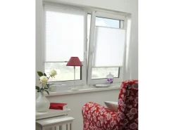 Sale Gardinia Gardina Easy Fix Plissee mit 2 Bedienschienen Weiß 90 cm x 210 cm