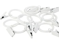 Online Gardinenringe mit Klammern Ø 19 mm Weiß