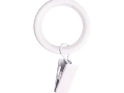 Online Gardinenringe mit Klammern Ø 19 mm Weiß