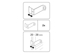 Gardinia Adapter für Spannvitrage Weiß 2-er Pack