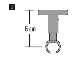 Outlet Gardinia Deckenträger Chicago für Ø 20 mm Weiß 6 cm