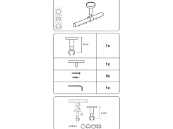 Outlet Gardinia Deckenträger Chicago für Ø 20 mm Weiß 6 cm