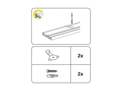 Outlet Gardinia Deckenträger für Flächenvorhangschiene 3-läufig Silber 2-er Pack