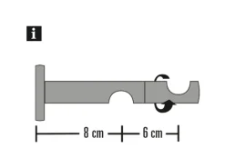Gardinia Doppel-Kombiträger Chicago für Ø 20 mm offen 8 cm / 6 cm