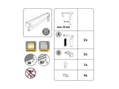 Hot Gardinia Doppelrollo EasyFix mit Montageschiene 100 cm x 150 cm Anthrazit
