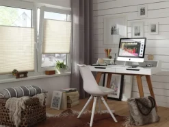 Gardinia EasyFix Plissee mit 2 Bedienschienen 95 cm x 130 cm Elfenbein