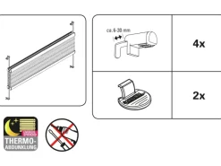 Outlet Gardinia EasyFix Thermo-Plissee mit 2 Bedienschienen 50 cm x 130 cm Weiß