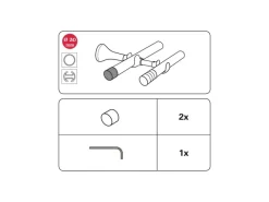 Clearance Gardinia Endstück Chicago Kappe für Ø 20 mm optik 2-er Pack Edelstahl