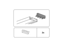 Gardinia Endstück für Aluminium-Vorhangschiene 1-läufig Weiß 2-er Pack