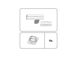 New Gardinia Feststeller für Vorhangschiene/Profil VSA1 (VS57) Weiß 4-er Pack