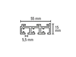 Hot Gardinia Flächenvorhangschiene 3-läufig 160 cm Weiß