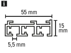 Outlet Gardinia Flächenvorhangschiene 3-läufig 160 cm Silber