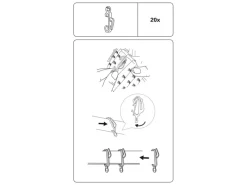 Gardinia Gardinen-Clip-Gleiter Weiß 20-er Pack