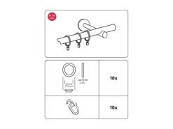 Gardinia Gardinenringe Chicago für Ø 20 mm 10-er Pack
