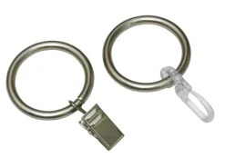 Best Gardinia Gardinenringe Europa für Ø 19 mm 10-er Pack Silber-Satin