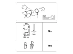 Gardinia Gardinenringe Europa für Ø 19 mm Bronze 10-er Pack