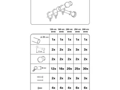 Gardinia Gardinenstangen-Set Lugano Ø 28 mm 160 cm