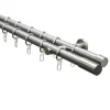 Gardinia Gardinenstangen-Set Zylinder 2-läufig Ø 20 mm Edelstahloptik 240 cm